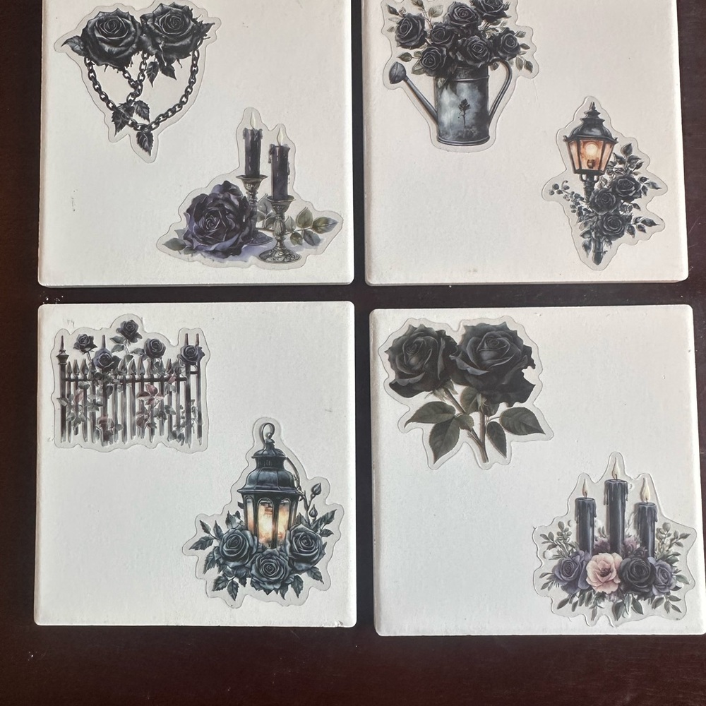 Gothic Floral Coasters Set